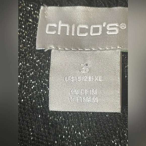 Chicos black and silver open cardigan/jacket - Picture 3 of 5